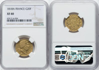 Louis XVIII gold 20 Francs 1818-A XF40 NGC, Paris mint, KM712.1, Fr-538. HID09801242017 © 2022 Heritage Auctions | All Rights Reserved