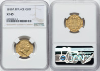 Louis XVIII gold 20 Francs 1819-A XF45 NGC, Paris mint, KM712.1, Fr-538. HID09801242017 © 2022 Heritage Auctions | All Rights Reserved