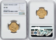 Louis XVIII gold 20 Francs 1824-A XF40 NGC, Paris mint, KM712.1, Fr-538. HID09801242017 © 2022 Heritage Auctions | All Rights Reserved