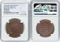 Louis Philippe I bronze "Kings of France - Clotaire I (500-561)" Medal ND (1830-1848) MS66 Brown NGC, Paris mint. Edge: Hand. By Caque. Crowned bust r...