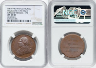 Louis Philippe I bronze "Kings of France - Louis XVIII (1755-1824)" Medal ND (1830-1848) MS65 Brown NGC, Paris mint. Edge: Hand. By Caque. His uniform...