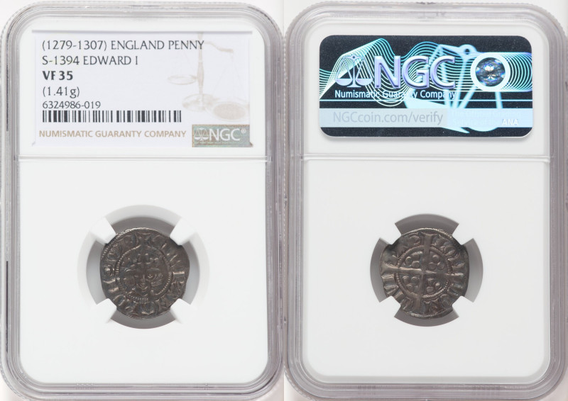 Edward I (1272-1307) Penny ND (1279-1307) VF35 NGC, London mint, S-1394. 1.41gm....