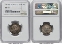 Franz Joseph I Korona 19150-KB MS65 NGC, Kremnitz mint, KM492. HID09801242017 © 2022 Heritage Auctions | All Rights Reserved