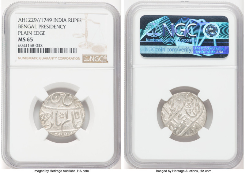 British India. Bengal Presidency Rupee AH 1229 Year 17/49 (1815) MS65 NGC, Benar...