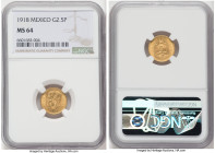 Estados Unidos gold 2-1/2 Pesos 1918 MS64 NGC, Mexico City mint, KM463, Fr-169. HID09801242017 © 2022 Heritage Auctions | All Rights Reserved