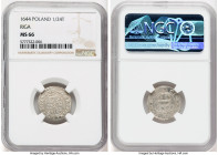 Riga Pair of Certified Assorted 1/24 Talers NGC, 1) Christina of Sweden 1/24 Taler 1644 - MS66 2) Christina of Sweden 1/24 Taler 1648 - MS65 HID098012...