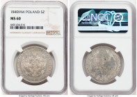 Nicholas I of Russia 5 Zlotych-3/4 Ruble 1840 MS60 NGC, Warsaw mint, KM-C133. From the GK Collection HID09801242017 © 2022 Heritage Auctions | All Rig...