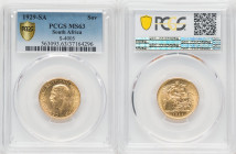 George V gold Sovereign 1929-SA MS63 PCGS, Pretoria mint, KM-A22, S-4005. HID09801242017 © 2022 Heritage Auctions | All Rights Reserved