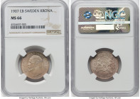 Oscar II Krona 1907-EB MS66 NGC, KM772. HID09801242017 © 2022 Heritage Auctions | All Rights Reserved