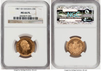 Oscar II gold Prooflike 20 Kronor 1887-EB MS66PL NGC, Stockholm mint, KM748, Fr-93a. HID09801242017 © 2022 Heritage Auctions | All Rights Reserved