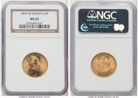 Oscar II gold 20 Kronor 1899-EB MS65 NGC, Stockholm mint, KM748, Fr-93a. HID09801242017 © 2022 Heritage Auctions | All Rights Reserved