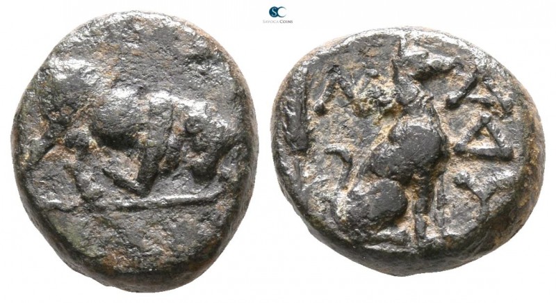 Thrace. Madytos circa 350 BC. 
Bronze Æ

10mm., 2,01g.

Bull butting right ...