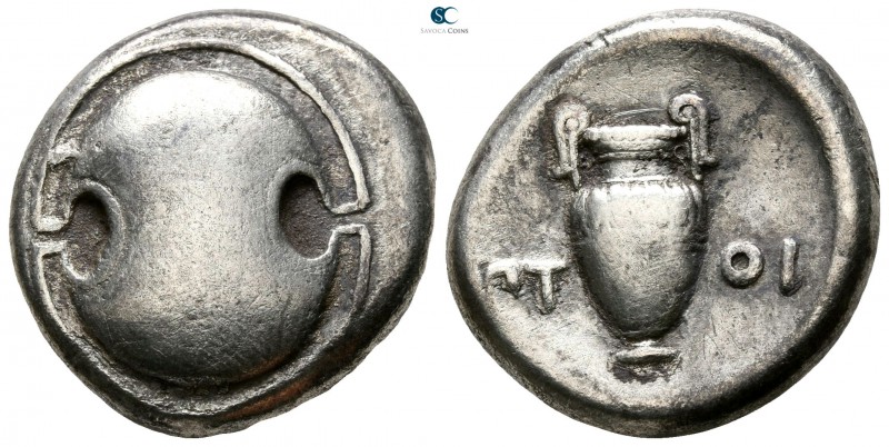 Boeotia. Thebes. ΠΤΟΙ- (Ptoi-), magistrate 395-338 BC. Struck circa 379-368 BC
...