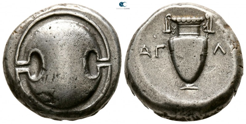 Boeotia. Thebes. ΑΓΛΑ- (Agla-), magistrate circa 363-338 BC. 
Stater AR

19mm...