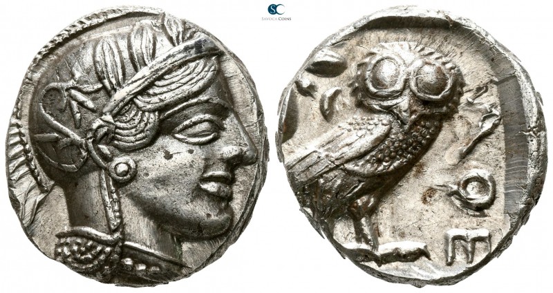 Attica. Athens circa 454-404 BC. 
Tetradrachm AR

23mm., 17,08g.

Head of A...