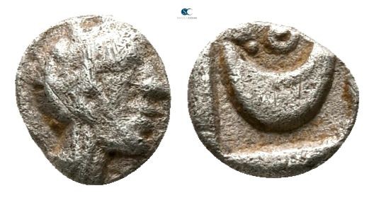 Attica. Athens circa 450-404 BC. 
Tetartemorion AR

3mm., 0,17g.

Head of A...