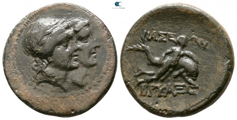 Caria. Iasos . ΒΡΥΑΞΙΣ (Bryaxis), magistrate circa 200-0 BC. 
Bronze Æ

20mm....