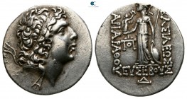 Kings of Cappadocia. Mint A (Eusebeia-Mazaka). Ariarathes IX Eusebes Philopator  circa 100-85 BC. Dated RY 4=97/6 BC. Drachm AR