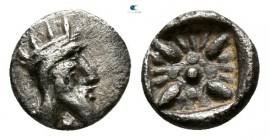 Persia. Achaemenid Empire. Mylasa (?) mint. Time of Artaxerxes II to Artaxerxes III circa 375-340 BC. Tetartemorion AR