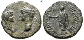 Lydia. Tralleis (as Caesarea). Claudius, with Messalina AD 41-54. Struck circa AD 43-49. Bronze Æ