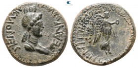 Phrygia. Akmoneia  . Pseudo-autonomous issue circa AD 54-69. Struck under Archiereus Servinius Capito and his wife, Archiereia Julia Severa. Bronze Æ