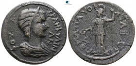 Phrygia. Apameia . Tranquillina AD 241-244. ΒΑΚΧΙΟΣ (Bacchios, son of  Kallikles, Panegyriarch). Tetrassarion AE