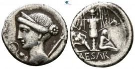 Julius Caesar 49-48 BC. Military mint traveling with Caesar in Spain. Denarius AR