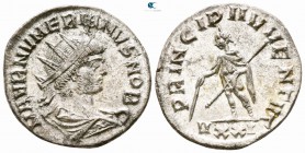 Numerian AD 283-284. as Caesar. Ticinum. Antoninianus Æ silvered