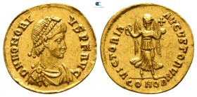 Honorius AD 393-423. Struck circa AD 408-420. Constantinople. Tremissis AV