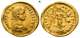 Theodosius II AD 402-450. Struck circa AD 408-420. Constantinople. Tremissis AV