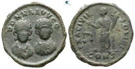 Honorius, with Theodosius II AD 408-423. Constantinople. Exagium Solidi Weight AE
