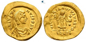Justin I AD 518-527. Struck AD 518-522. Constantinople. Tremissis AV