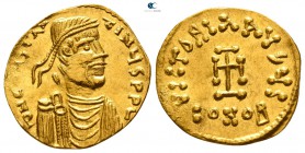 Constantine IV Pogonatus AD 668-685. Struck AD 669-circa 674. Constantinople. Tremissis AV