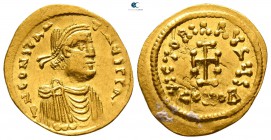 Constantine IV Pogonatus AD 668-685. Struck AD 669-674. Constantinople. Tremissis AV