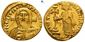 Justinian II. First reign AD 685-695. Constantinople. 2nd officina. Solidus AV