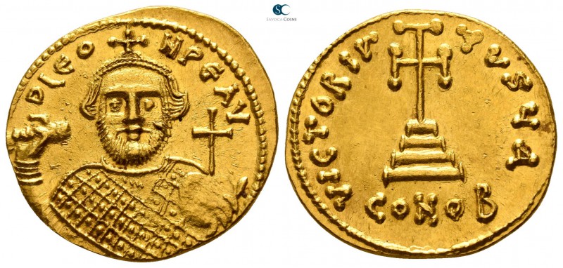 Leontius AD 695-698. 1st officina. Constantinople
Solidus AV

20mm., 4,48g.
...