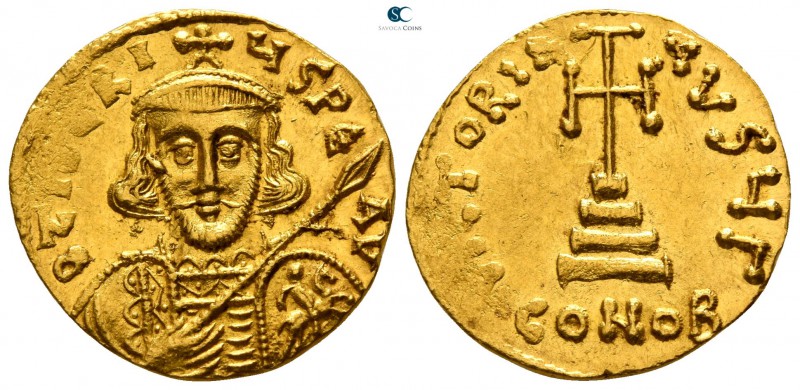Tiberius III AD 698-705. Constantinople
Solidus AV

18mm., 4,39g.

D tIbЄRI...
