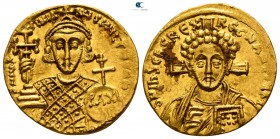 Justinian II, 2nd reign AD 705-711. Constantinople. Solidus AV