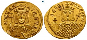 Michael II with Theophilus AD 820-829. Constantinople. Solidus AV