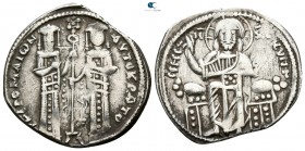 Andronicus II with Michael IX AD 1295-1320. Constantinople. Basilikon AR