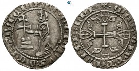 Hélion de Villeneuve AD 1319-1346. Knights of Rhodes. 1/2 Gigliato AR