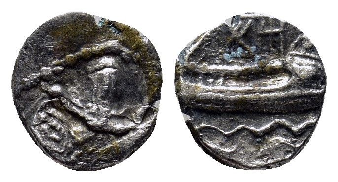 PHOENICIA, Arados. Uncertain king. Circa 400-384 BC. AR Twelfth Shekel (8mm, 0.6...