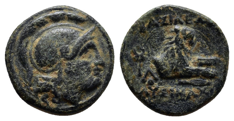 KINGS of THRACE, Macedonian. Lysimachos. 305-281 BC. Æ Half Unit (14mm, 2.5 g). ...