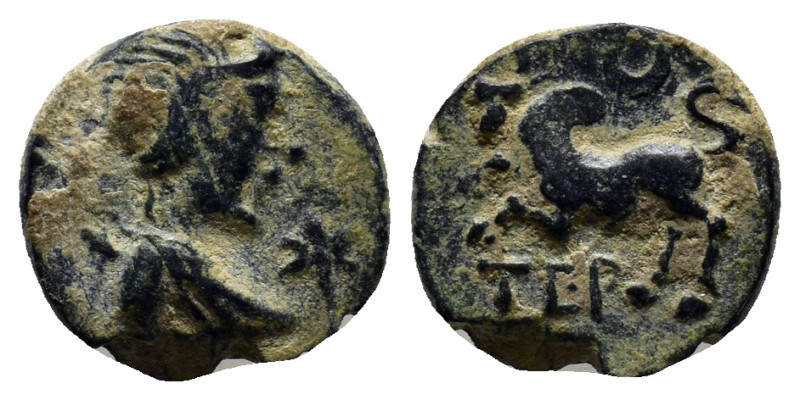 Pisidia. Termessos Major circa 100-0 BC. Bronze Æ (12mm, 1.7 g). Laureate, and d...