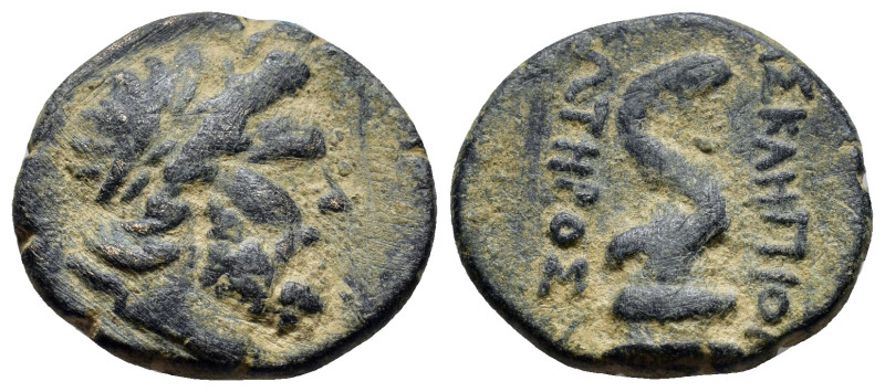 Mysia, Pergamon. Civic Issue. 200-113 B.C. AE (21mm, 7.6 g) Laureate head of Asc...
