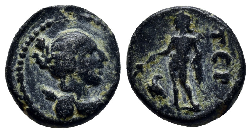 Pisidia. Termessos Major? circa 100-30 BC. Bronze Æ (15mm, 3.1 g) Draped, laurea...