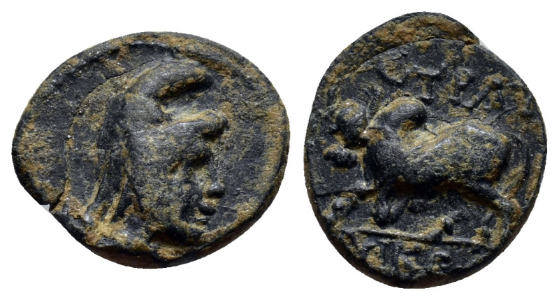 GALATIA. Pessinos.(?) Ae (64-41 BC). AE (13mm, 2.3 g) Draped bust of Mên right, ...