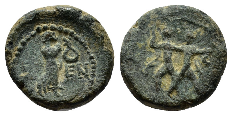 PISIDIA. Etenna. Ae (8mm, 2.6 g) (1st century BC). Obv: ET - EN. Nymph advancing...