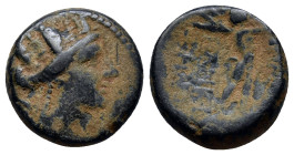 PHRYGIA. Apameia. (Circa 88-40 BC) AE. (17mm, 5.0 g) Turreted head of tyche right, Rev: Marsyas advancing right, playing aulos.