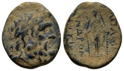PHRYGIA. Apameia. Ae (22mm, 8.4 g) (Circa 100-50 BC). Andronikos and Alkion, magistrates. Obv: Head of Zeus right, wearing oak wreath. Rev: AΠΑΜΕΩN / ...